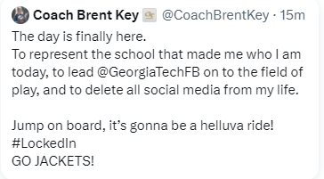 SouthRecruiting's tweet photo. This was Coach Keys final tweet this morning. https://t.co/09qfs1Idnq