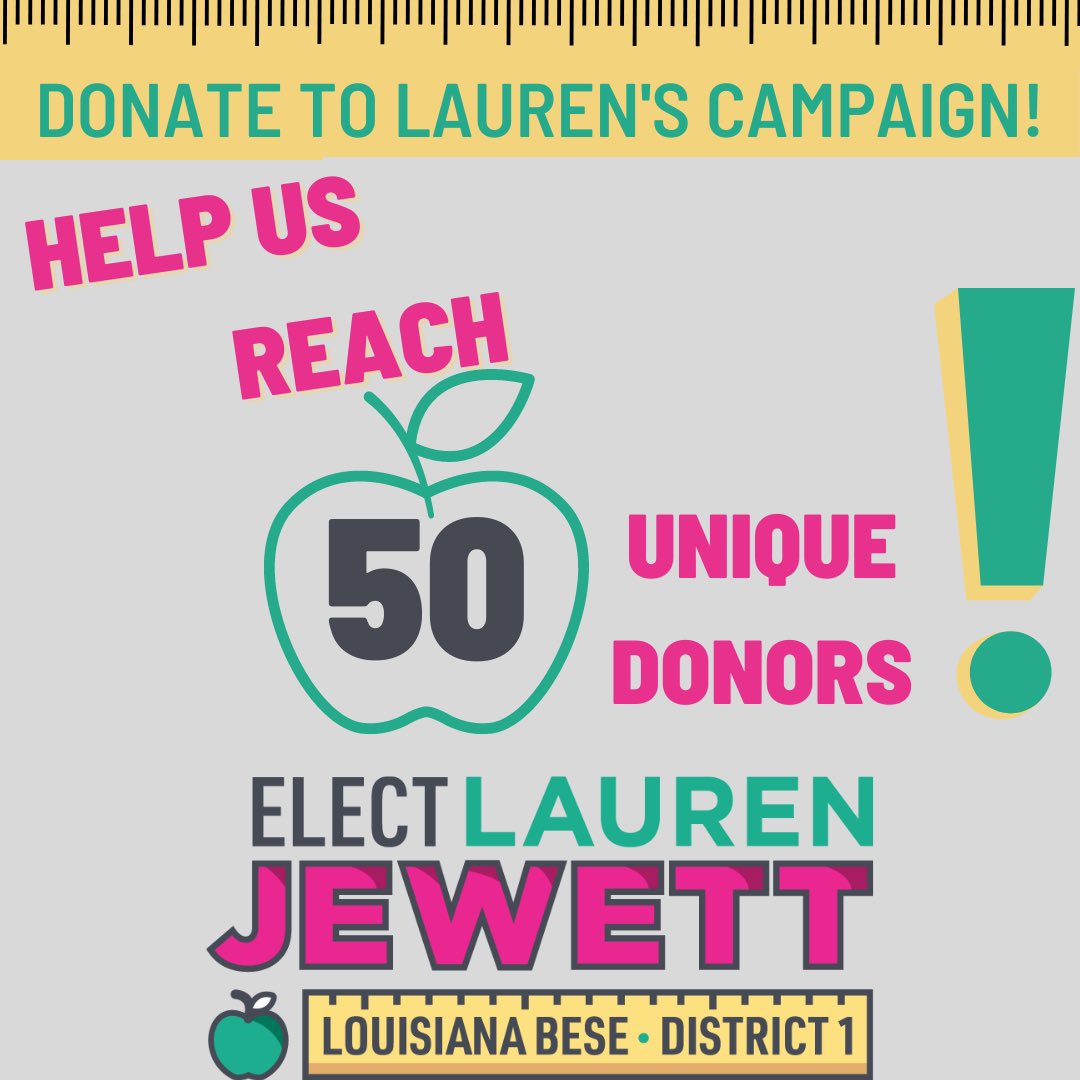 It’s #FundraisingFriday! We are currently at 39 individual donors. Please help us reach 5️⃣0️⃣ individual donors by the end of the day! Your donation has and will continue to help cover the costs of:

🍏 Voter outreach
🍏 Pushcards 
🍏 Yard signs 
🍏 T-shirts