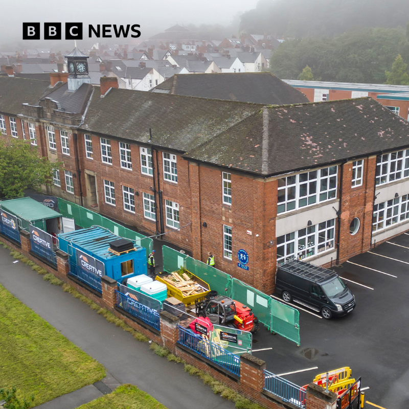BBCNews's tweet photo. It's being reported that 24 of the schools listed will be closed entirely because of potentially dangerous concrete

Follow for live updates ⬇️