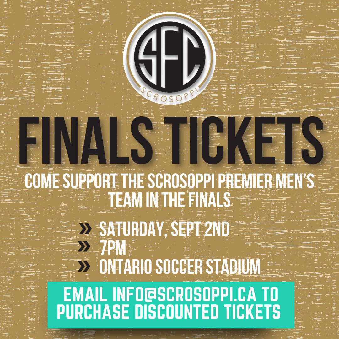 Get your tix for tomorrow’s game… discounted price available if you purchase in advance! 

info@scrosoppi.ca to grab yours! 

#togetherwedream | #garravianense 

<a href="/league1ontario/">league1ontario</a>