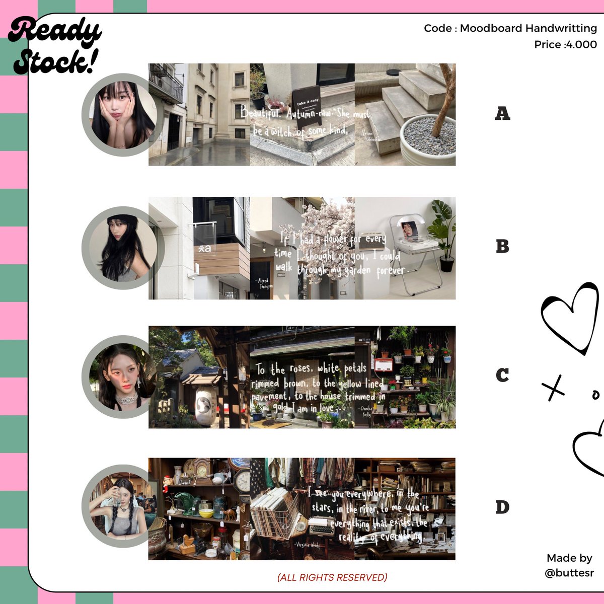 buttesr's tweet image. repost is very much appreciated!

halo! aku ada layout ready stock moodboard handwritting unfiltered, price: 4k (get both ava jpg &amp;amp; png) via qris only! if you are interested kindly hit me up thru dm. untuk selengkapnya cek alt ya 💘 thank u :3

#zonauang #zonaba #zonajajan