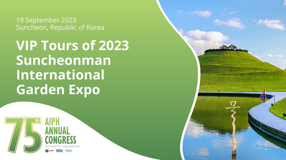 As part of the 75th AIPH Annual Congress, we will take guests on a VIP tour of the 2023 Suncheonman International Garden Expo. Make sure to secure your tickets to join us: aiph.org/event/75th-ann… #AIPH75th