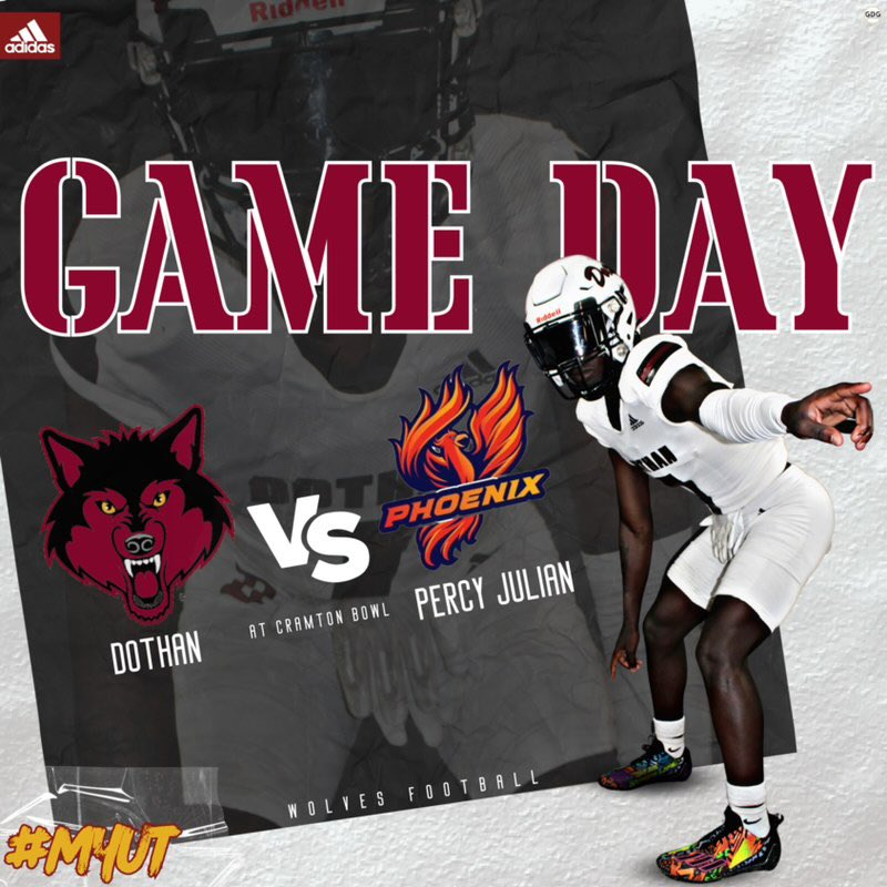 DothanWolvesFB's tweet photo. Opportunity #2! Your 1-0 Wolves travel to 1-0 Percy Julian in 1st region matchup of the year. 7:00 @ Cramton Bowl #MYUT https://t.co/rJSEecLgmQ