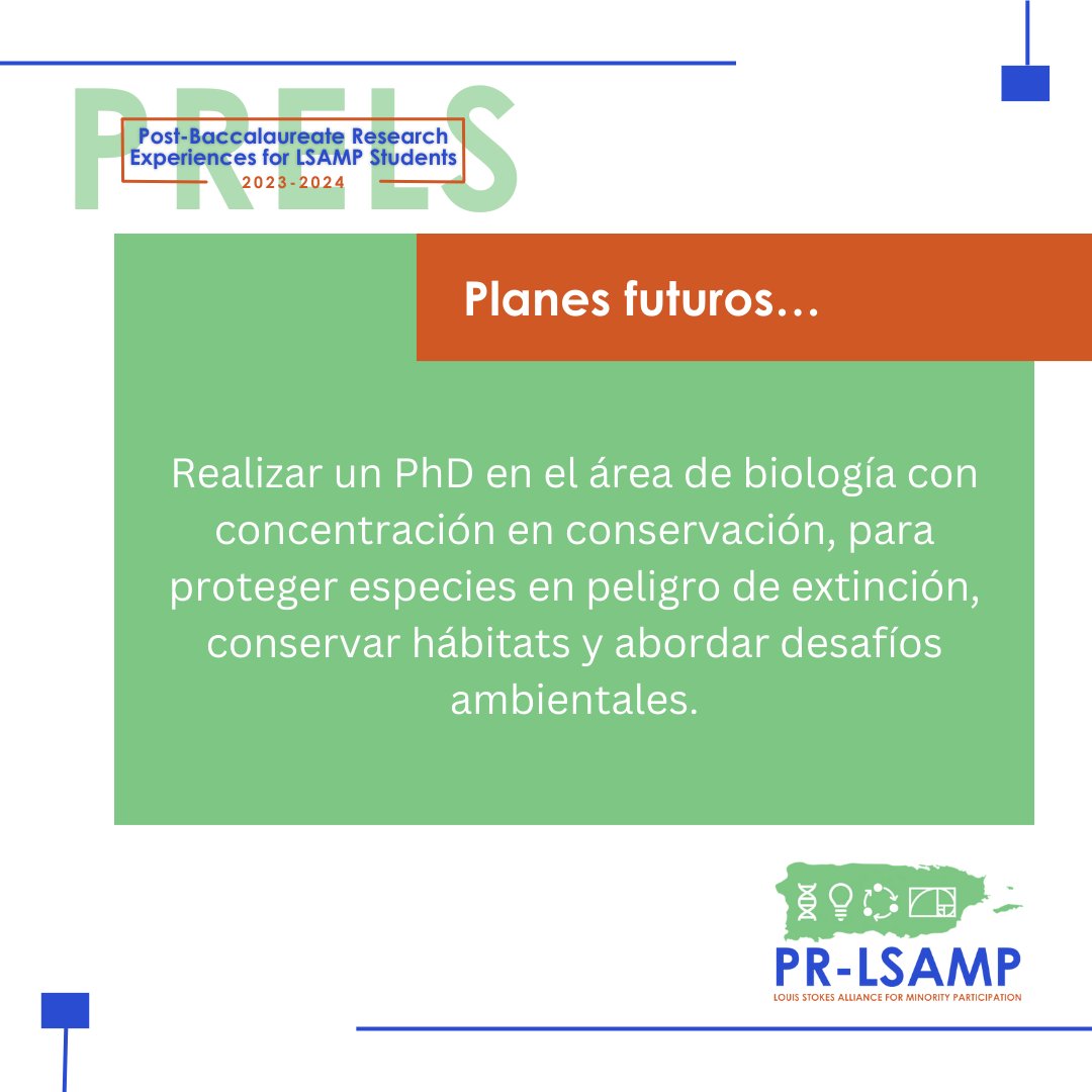 LsampPr's tweet photo. ๐ฃ ยกConoce a los estudiantes de PRELS! ๐ก
๐ Post-Baccalaureate Research Experiences for LSAMP Students in Puerto Rico
๐ Jesรบs Ortiz Ortiz
#stem #prlsamp #nsf #upr #prels #todossomoslaalianza https://t.co/Oik9zEcGfU