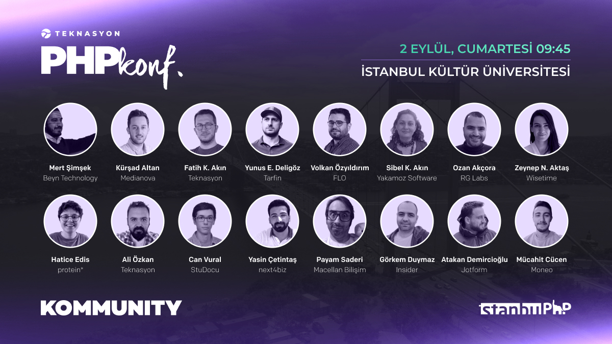 istanbulphp's tweet photo. Teknasyon PHPKonf'a son 1 gün kaldı!  🎉 🐘

Etkinlik programı, detaylar ve daha fazlası için: https://t.co/b3KYmbXVLn

2 Eylül'de Kültür Üniversitesi'nde görüşmek üzere!

#phpkonf #php #conference https://t.co/RBkuQC2Cxl