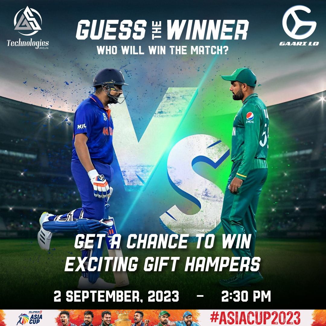 GSTechPAK's tweet photo. 🏏 Pakistan and India go head-to-head in the ultimate cricket showdown! Who will emerge victorious? Share your predictions! 🏆 

#GaariLo #GSTechnologies #DigitalShowrooms #PakvsInd #CricketFever #EpicClash #AsiaCup2023 #CricketRivalry https://t.co/uWTdVm8wjj
