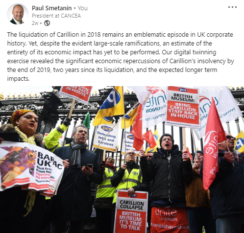 Digital twinning reveals significant economic repercussions of Carillion's insolvency impacts.linkedin.com/posts/paul-sme…