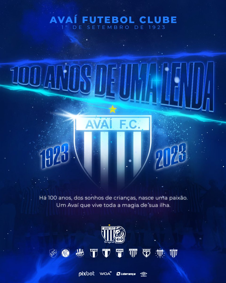 AvaiFC's tweet photo. 🦁1️⃣0️⃣0️⃣ ANOS!
#100AnosDeUmaLenda https://t.co/KhTJdIcgZS