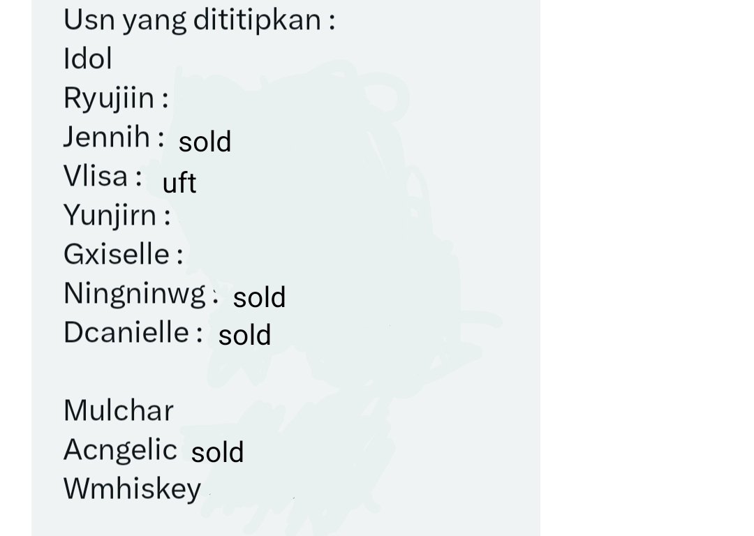 chaerfy's tweet image. Help rt please? Thankyouu.

Mau spill @ nyaowng cust ku yang gamau bayar jastip usn di aku, padahal usnnya dia banyak yang pricey. Beberapa usnnya udah ada yang laku sama di UFT. #zonauang #zonaba