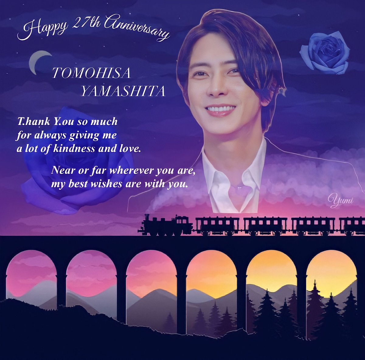 27年経っても活躍し続けている、
輝き続けている、進化し続けている
見た目も中身も歳を重ねるごとに
かっこよさを増している
こんな人いません✨

Ｐ列車に
乗り遅れてしまうこともあるけれど
長い長い旅を智に楽しめる幸せに感謝♣️
おめでとう🎉大好きです💜

#山下智久芸能活動27周年0901
#山下智久