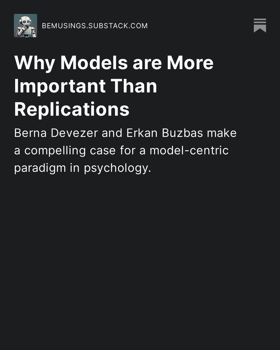 There are limits to psychology's obsession with p-values, and better options exist. Read about an article making a compelling case for a model-centric psychological science in my latest Substack. open.substack.com/pub/bemusings/…