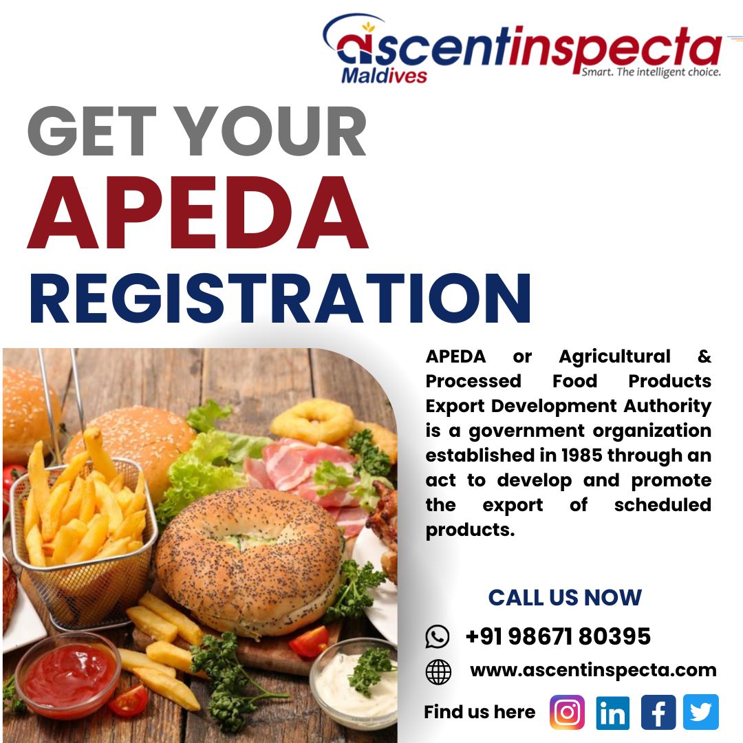 AscentMaldives's tweet photo. APEDA license  #ascentinspecta #ascentlanka #ascentmaldives #apeda #apedacertificate #apedalicense #food #foodproduction #legal #apedaregistration #farming #garden #agricultureindia #businessowner #business #businessgrowth #indianbusiness #foodlicense #fassai #service #meat https://t.co/sGi01kj8hI