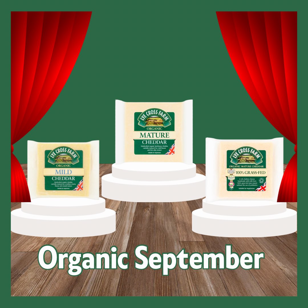 Organic September is here!🧀 Why not try our selection of award-winning Organic Cheddar🏅 #organicseptember #awardwinning #cheddarcheese