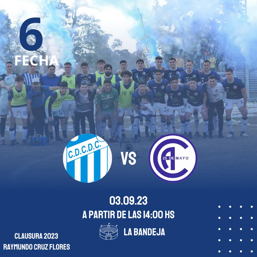 🔜 ¡𝗣𝗥𝗢́𝗫𝗜𝗠𝗢 𝗣𝗔𝗥𝗧𝗜𝗗𝗢!
 📌 Clausura 2023
 ⚽ Torneo Raymundo Cruz Flores
🆚 @cdcdcdelcampillo
🗓 Domingo 03/09/2023
🕙 A partir de las 14:00 hs
🏟️ La Bandeja