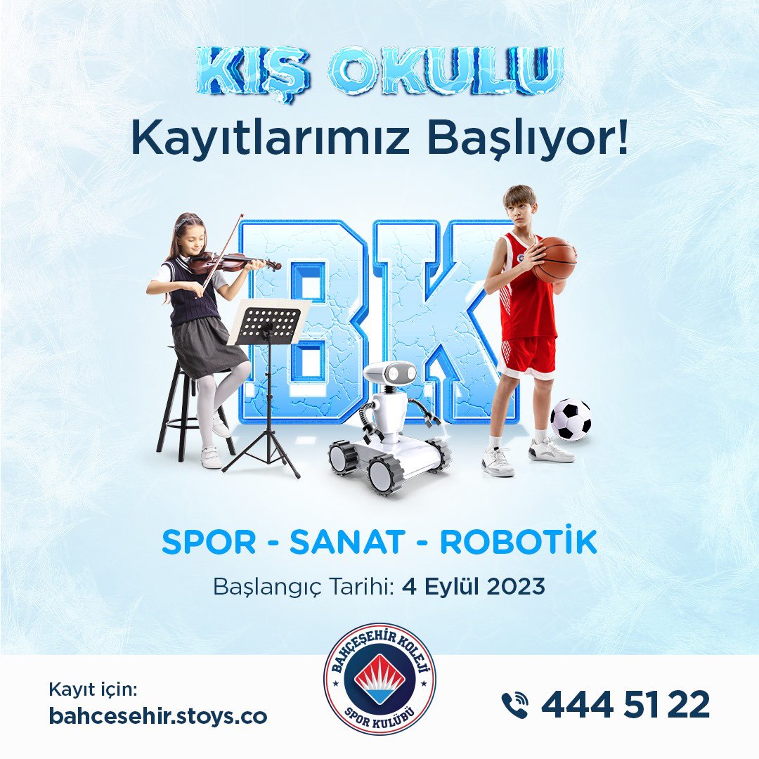📢 2023-24 Kış Okulu kayıtları 4 Eylül’de başlıyor! 

#bahçeşehirkoleji ❤️💙