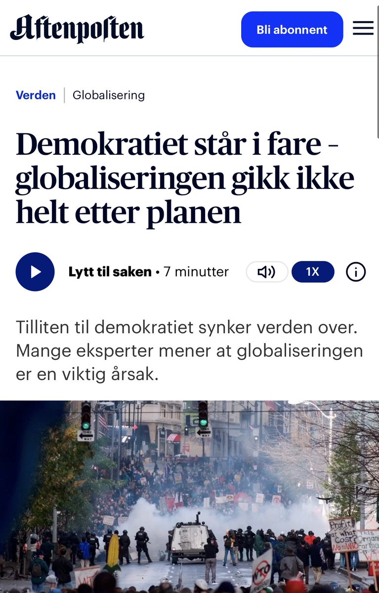 Vil du ha endring? Stem på Folkestyret-listen🔥

"Tilliten til demokratiet synker verden over. Mange eksperter mener at globaliseringen er en viktig årsak".