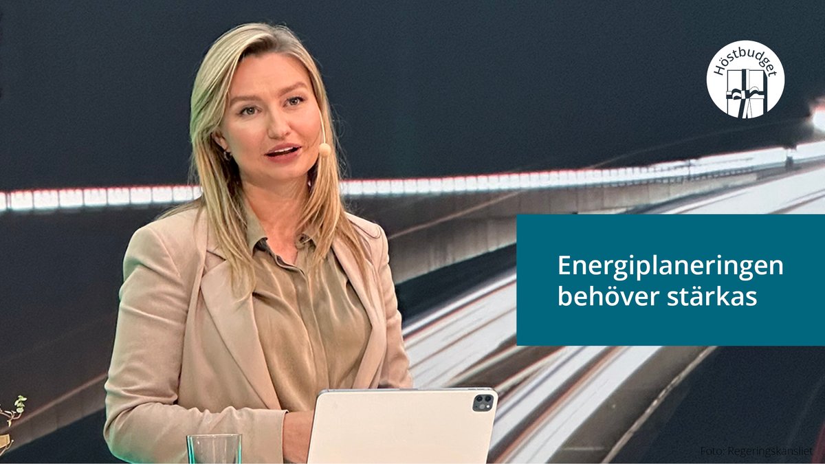 Energiplaneringen behöver stärkas &amp; samordnas lokalt, regionalt &amp; nationellt för att bana väg för elektrifieringen, konkurrenskraften &amp; den gröna omställningen. Regeringen avser att avsätta 250 miljoner kr i #höstbudget för att utveckla energiplaneringen. regeringen.se/pressmeddeland…