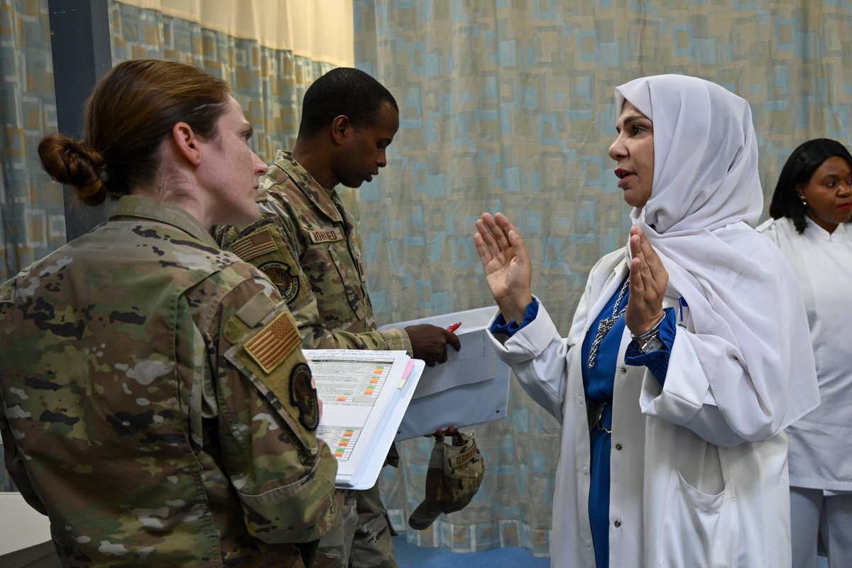 378AEW's tweet image. During AS 23.2, #TeamPSAB visited a local hospital to integrate with civilian and Royal Saudi Air Force counter-parts, and assess the medical infrastructure within the exercise area.
#PartnerForStrength #Partner #Prevail
@USAFCENT @CENTCOM @usairforce @USAinKSA