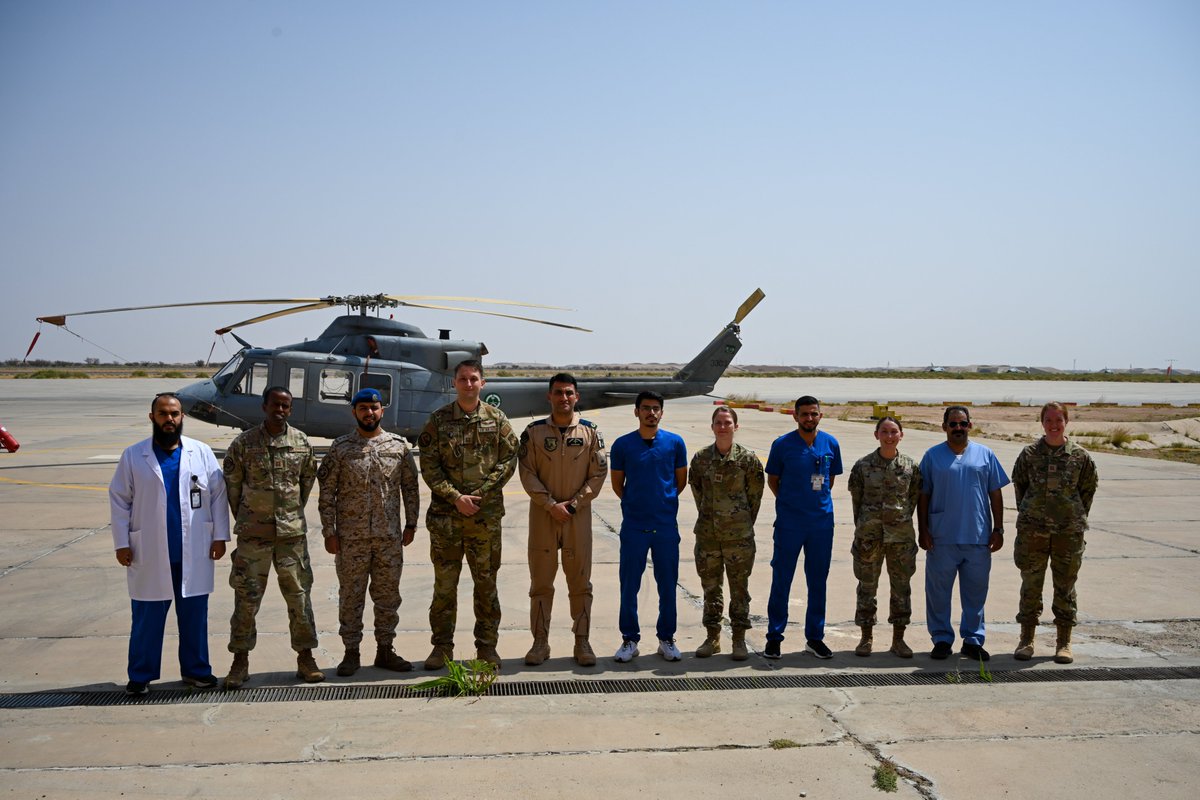 378AEW's tweet image. During AS 23.2, #TeamPSAB visited a local hospital to integrate with civilian and Royal Saudi Air Force counter-parts, and assess the medical infrastructure within the exercise area.
#PartnerForStrength #Partner #Prevail
@USAFCENT @CENTCOM @usairforce @USAinKSA