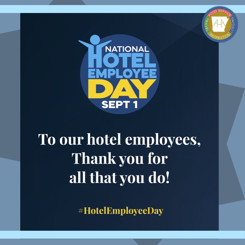 arhospitality's tweet photo. Today we celebrate National Hotel Employee Day! Hotel employees are the heart of the lodging industry! We express our sincerest thanks to those who work in this industry and keep our hotels up and running! 🌟🌟🌟 https://t.co/Knan3pkezi