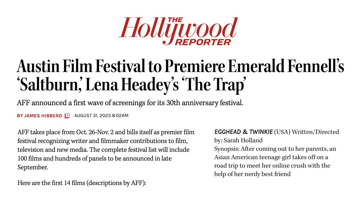 twinkie_film's tweet image. well, the cat’s out the bag… see you soon @austinfilmfest!! 🤠

#AFF30 #firstwave #austinfilmfestival