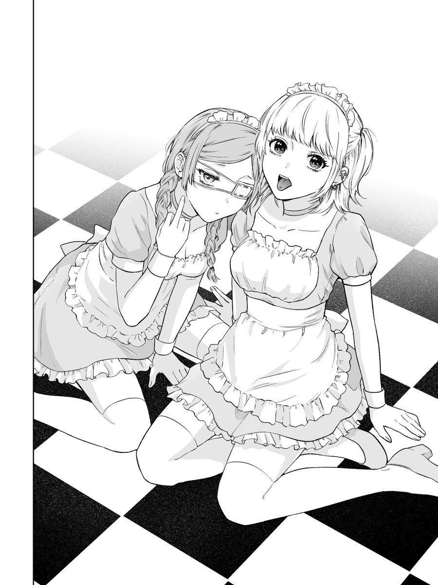 amazaki_suika's tweet photo. メイドカフェの不良コンビとそ���後輩 #創作百合 https://t.co/lYM0fW58Gx