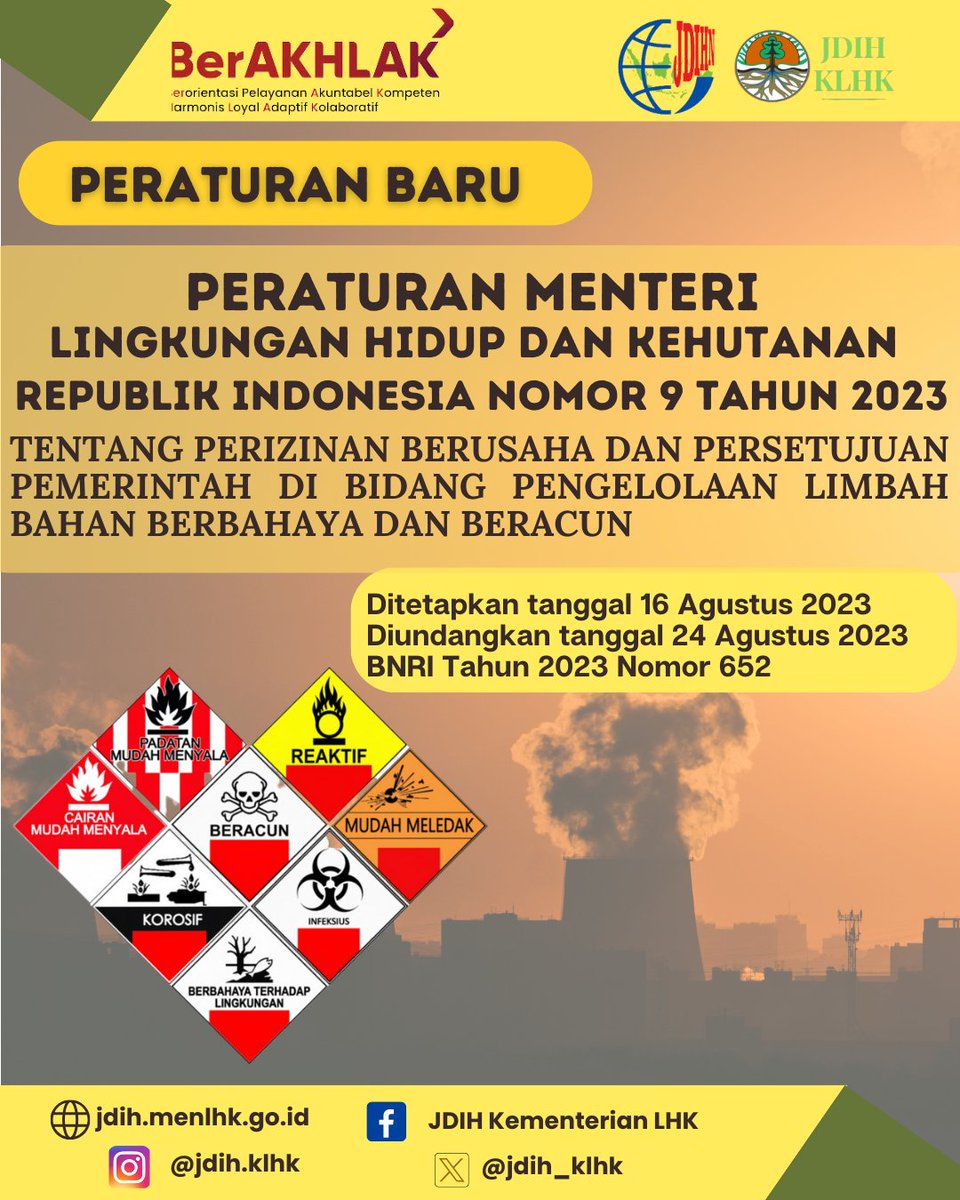 Peraturan Menteri Lingkungan Hidup dan Kehutanan di atas sudah dapat diunduh di website JDIH Kementerian LHK
jdih.menlhk.go.id
--
#kementerianlhk
#jdihklhk
#peraturanmenterilhk
#birohukumklhk