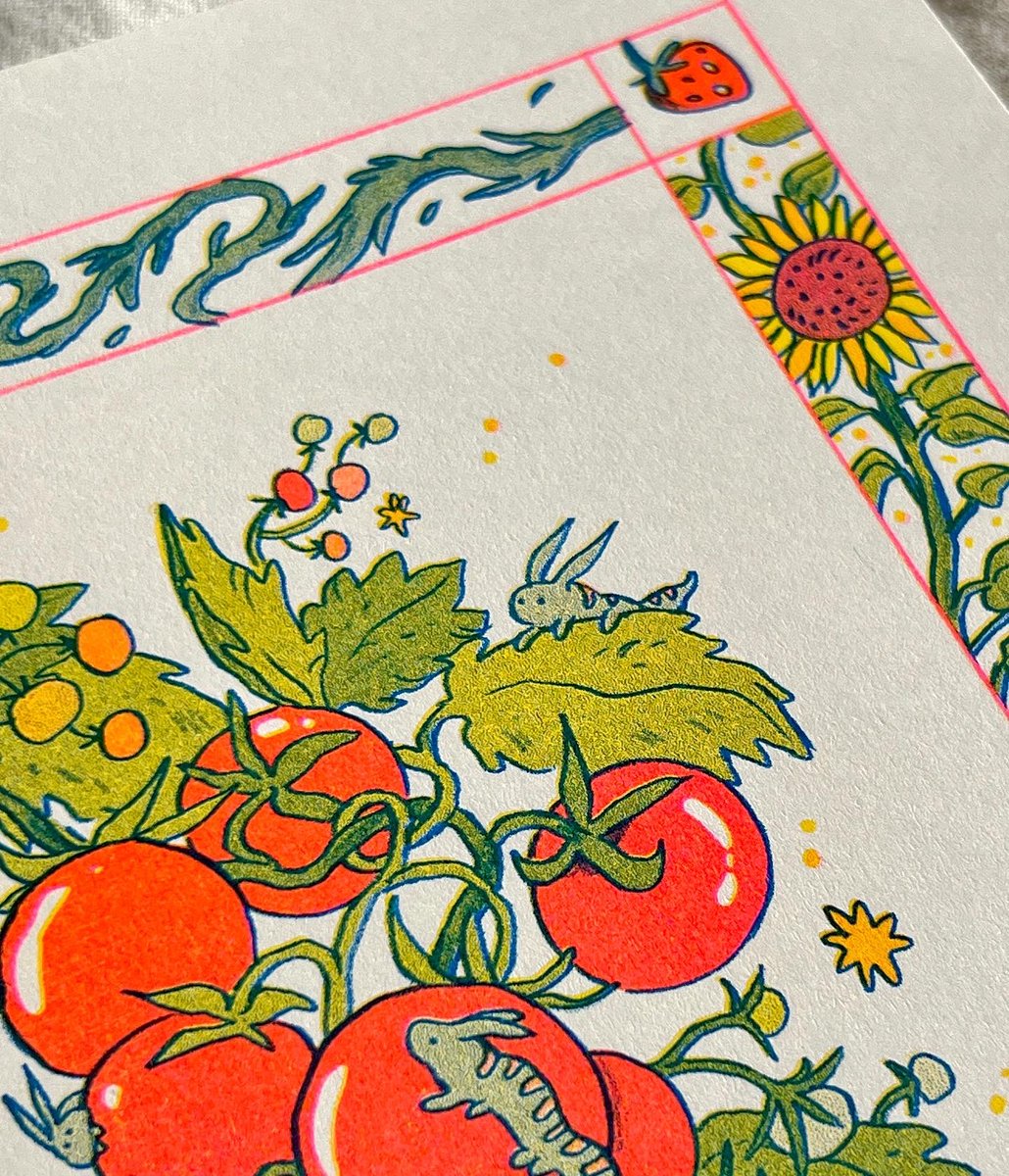 natAndrewson's tweet photo. New Riso print, the Sunflower Fairy! Part of my seasonal fairy prints I’m calling Garden Fairies. Riso printed in blue, yellow and fluorescent pink! https://t.co/ZCjLmLFhud