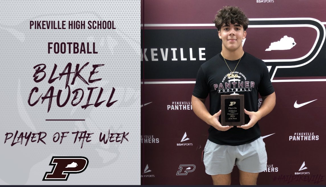 Congratulations to Blake Caudill, He is Football Player of the Week!! 

Thank you to our Diamond Level Sponsors Bit Source, Dynamic Physical Therapy, Doctor Keith Hall, City of Pikeville, and Compassion Pediatrics for helping us celebrate our athletes.