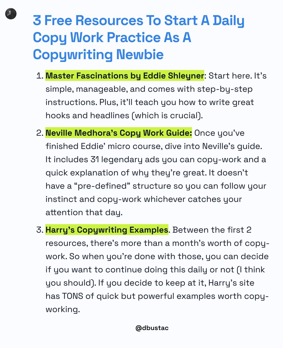 3 Free Resources To Start A Daily Copy Work Practice As A Copywriting Newbie A letter to my brother who just started learning copywriting from scratch. If you want to learn copywriting as quickly as possible, you need to do copy work. Copy work is the fastest, most effective…