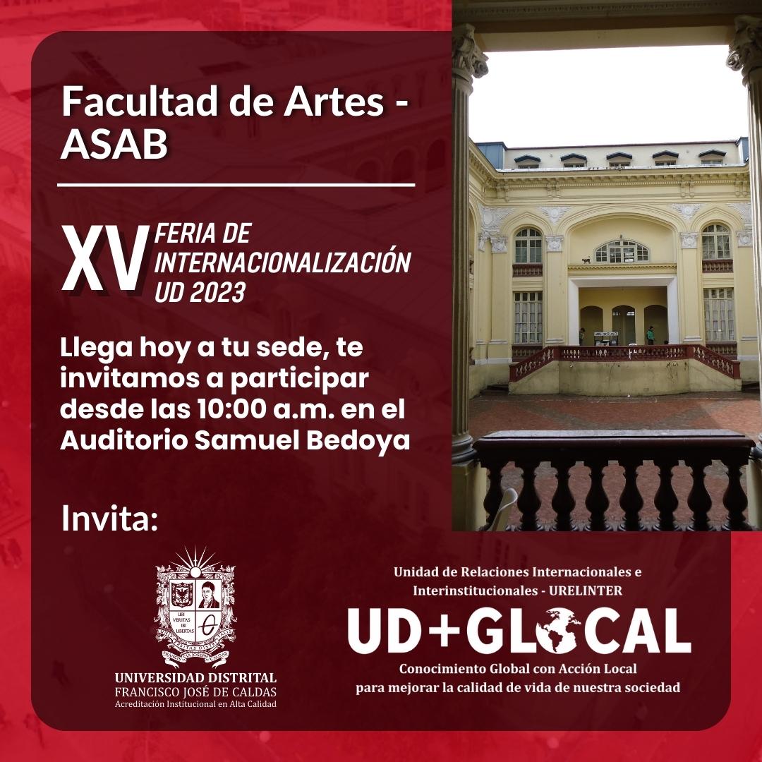 urelinter's tweet photo. @arteasab hoy podrán participar en nuestra XV Feria de Internacionalización UD 2023 en el auditorio Samuel Bedoya.
#SomosUD #UDMasGlocal #URELINTER #XVFIUD2023 https://t.co/lvcVTlTGBI