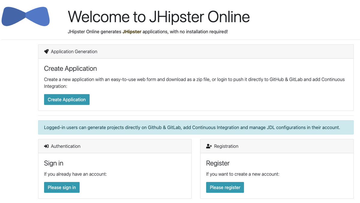 Hello chers geeks,

Tout comme Spring Boot, JHipster vous permet également de générer une application en ligne via sa plateforme start.jhipster.tech.

#Java #jhipster #stayfocused