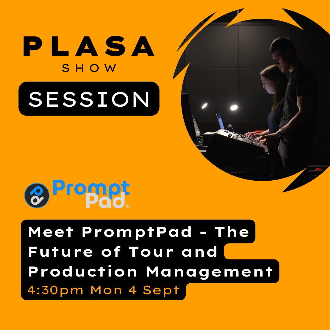 promptpad's tweet photo. Meet PromptPad: The Future of Tour and Production Management.

We are delighted to be presenting PromptPad at this year's PLASA Show in London as part of a Speaker Session.

More Details Here: https://t.co/WmP44tpYTT

#promptpad #PLASA #plasashow2023 #plasalondon https://t.co/fz83KzWsAq