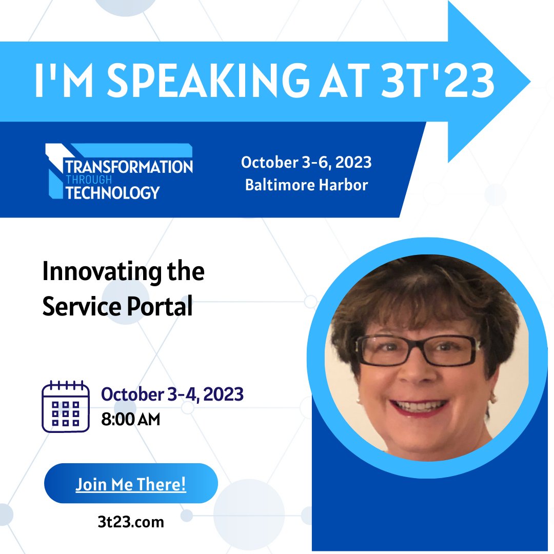 Attend to learn from, be inspired by, and mingle with our world-class list of industry experts and SPEAKERS like Phyllis Drucker, past itSMF International     President. 3t23.com #technology #event