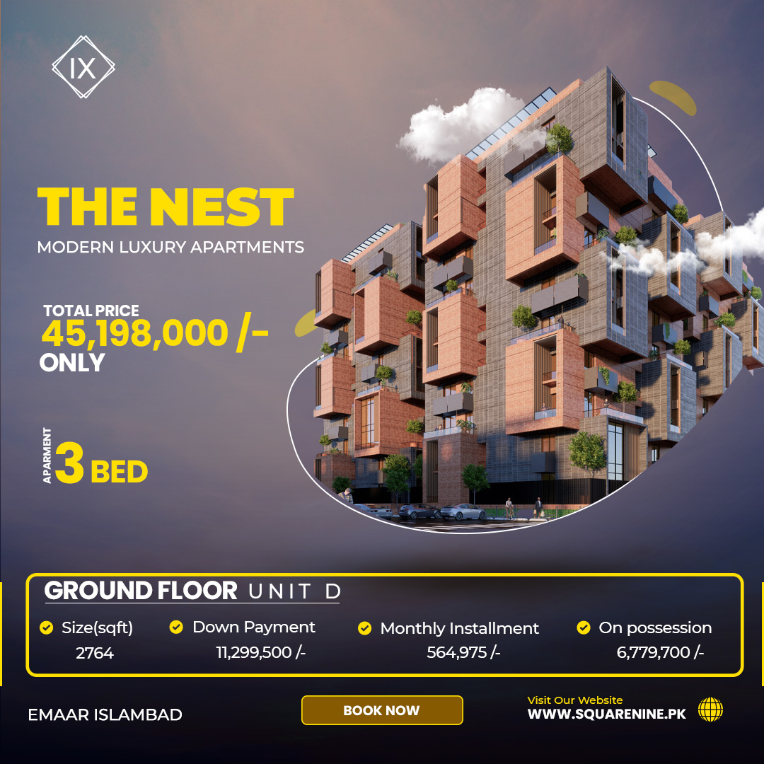 Tallha83's tweet photo. The Nest - Your Haven of Comfort and Luxury 🏡 Embrace premium living with our 25% downpayment and 4-year installment plan. Join us in Islamabad's DHA Phase 5! #PremiumResidences https://t.co/yACI0t0XMa