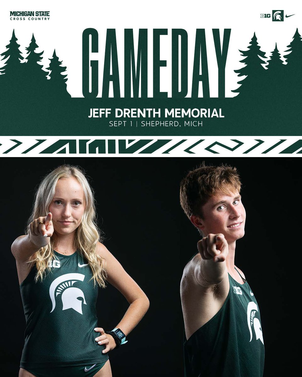 MSU_TFXC's tweet photo. 🫵 hey you, get up it's race day

let's get this season started 👏

#GoGreen I #NCAAXC23 https://t.co/Ypzlpbxggq