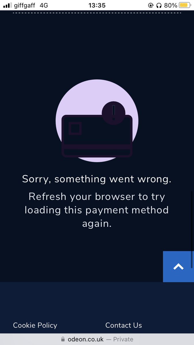 moorcon1's tweet photo. Keep getting this error when trying to sign up for Odeon Limitless @ODEONHelp any chance of a hand, please? https://t.co/AzjmNJwnY5