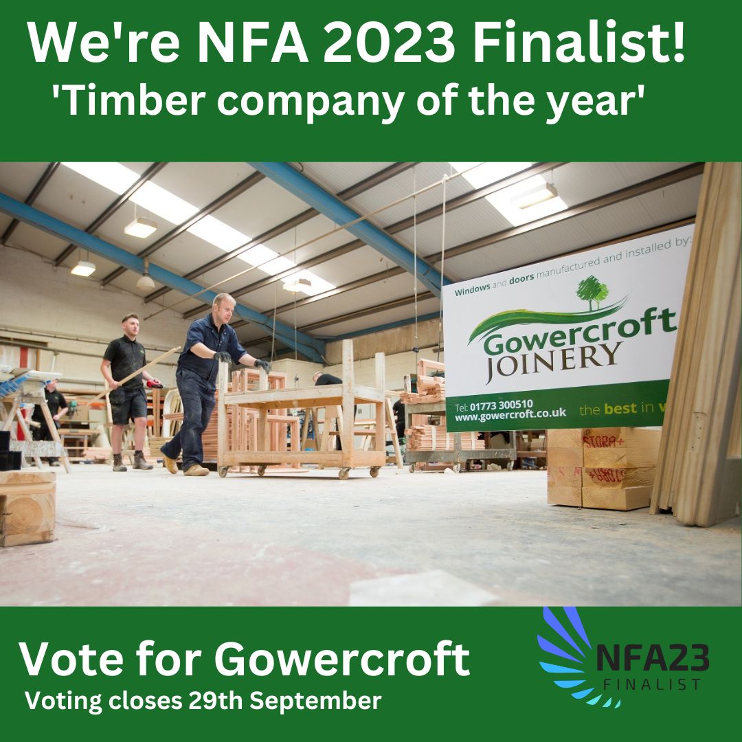 Gowercroft Joinery (@gowercroft) on Twitter photo We’re a finalist in the 'Timber Company of the Year' category of the 🏆2023 National Fenestration Awards🏆
Don't forget to vote for Gowercroft here👇
fenestrationawards.co.uk/vote/
#NFA23 #timberwindowsanddoors #timberwindows #nationalfenestrationawards
<a href="/MadeinBritainGB/">Made in Britain</a> <a href="/BritWoodFed/">British Woodworking Federation</a> We’re a finalist in the 'Timber Company of the Year' category of the 🏆2023 National Fenestration Awards🏆
Don't forget to vote for Gowercroft here👇
fenestrationawards.co.uk/vote/
#NFA23 #timberwindowsanddoors #timberwindows #nationalfenestrationawards
<a href="/MadeinBritainGB/">Made in Britain</a> <a href="/BritWoodFed/">British Woodworking Federation</a>