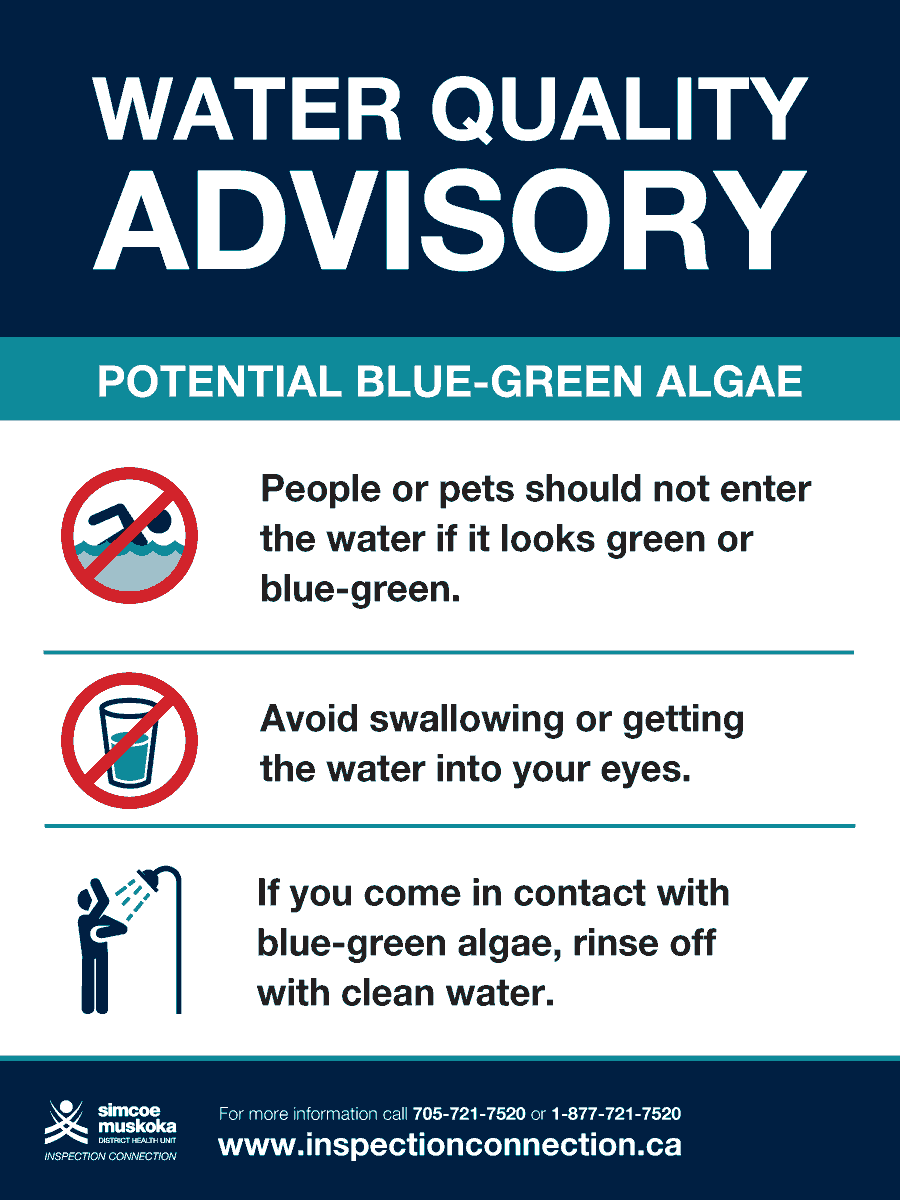 ❌Huronia Park, 250 Fox Street, is currently posted with a Water Quality Advisory. <a href="/SMDhealthunit/">SMDHU</a> has located potential Blue-Green Algae in the beach area. 

For more information on the Water Quality Advisory, please visit: simcoemuskokahealth.org/Topics/SafeWat…