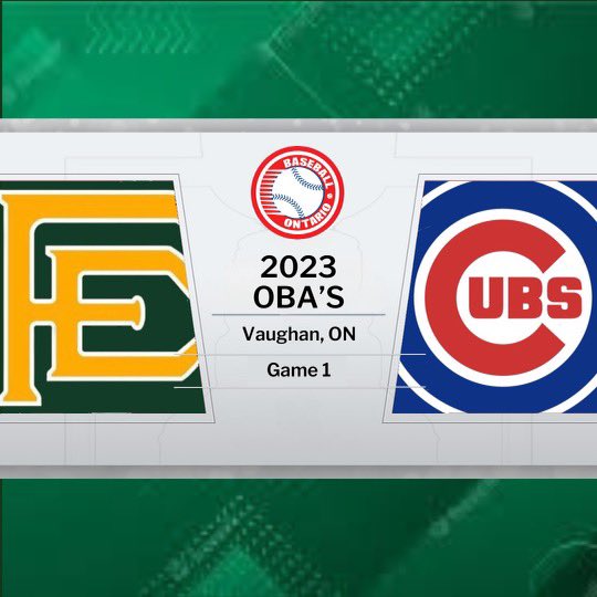 OBA Friday is here!

The 2x OBA Champions Cannons are on their way to Vaughan, Ont for a battle against the 4x OBA Champions <a href="/KincardineCubs/">Kincardine Cubs</a> 
6:00 pm