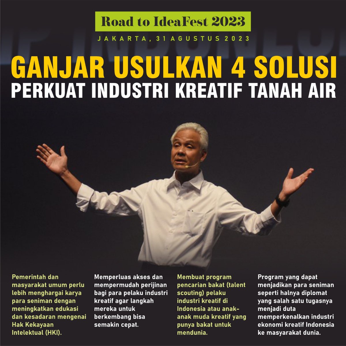 Pak Ganjar selalu siap dengan konsep yang SOLID dan TERUJI, untuk hampir semua aspek di masyarakat. #gangłysego #Kushi #paktelur #ukrainecounteroffensive #GanjarPilihanRakyat
