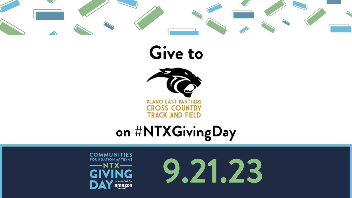 We are ready for @NTxGivingDay. Early giving starts today, Fri Sept 1st!

Please support Plano East XC/Track & Field Booster Club. @PlanoEastXCTF

mtyc.co/ock2pf

#FindYourPassionGiveWithPurpose via @NTxGivingDay