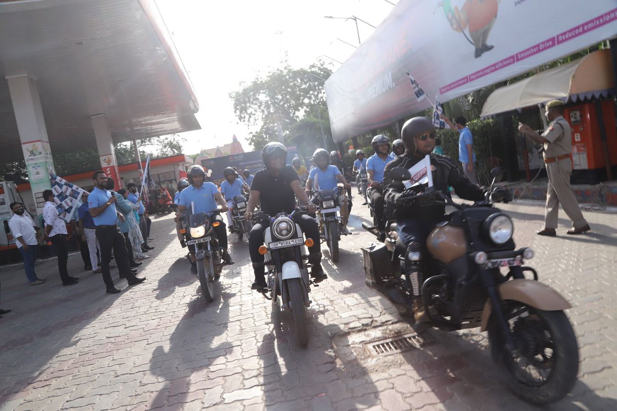 On the occasion of 64th Indian Oil Day, Bike Rally was flagged off by DRSH Agra DO, Shri Abhishek Pandey, Addl District Judge &amp; Smt Neeru Sharma ADJ, Mathura at M/s Jagdish Service Station.
<a href="/ChairmanIOCL/">ChairmanIOC</a> <a href="/DirMktg_iocl/">Director (Marketing), IndianOil</a> <a href="/Bohrashyam2/">Shyam Bohra</a> <a href="/AjayGargioc/">Ajay Garg</a> <a href="/GeetikaMehra4/">Geetika Mehra</a>
