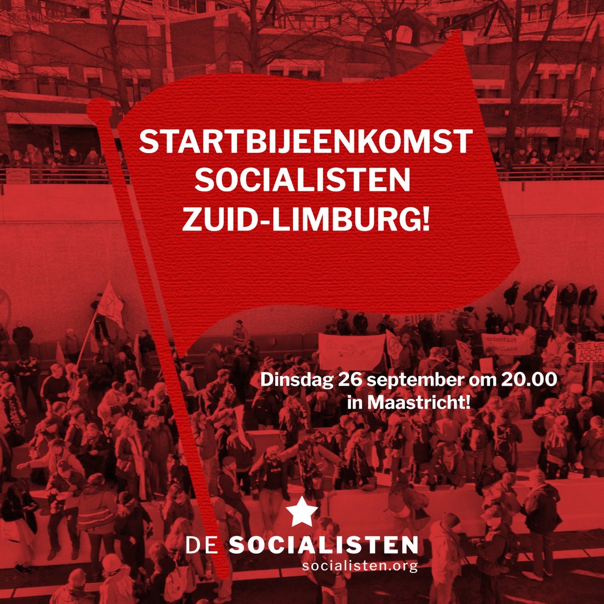 Met het nieuwe politieke jaar start de Socialisten een afdeling in Zuid-Limburg op 🚩

We komen bijeen op dinsdag 26 september om 20:00 in Maastricht.

Wil jij daarbij zijn? Meld je aan op zuidlimburg@socialisten.org 📬