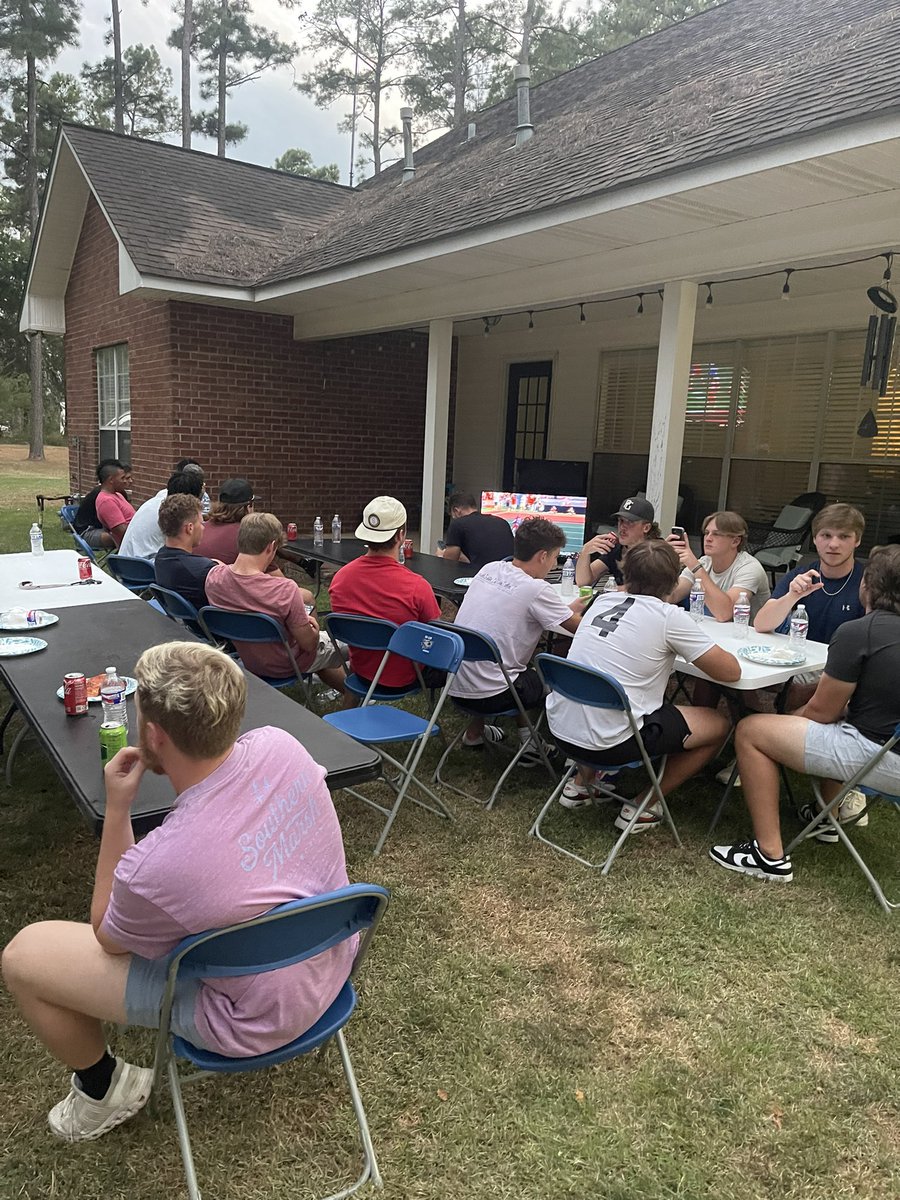 First team get together for the guys last night. College football is back!