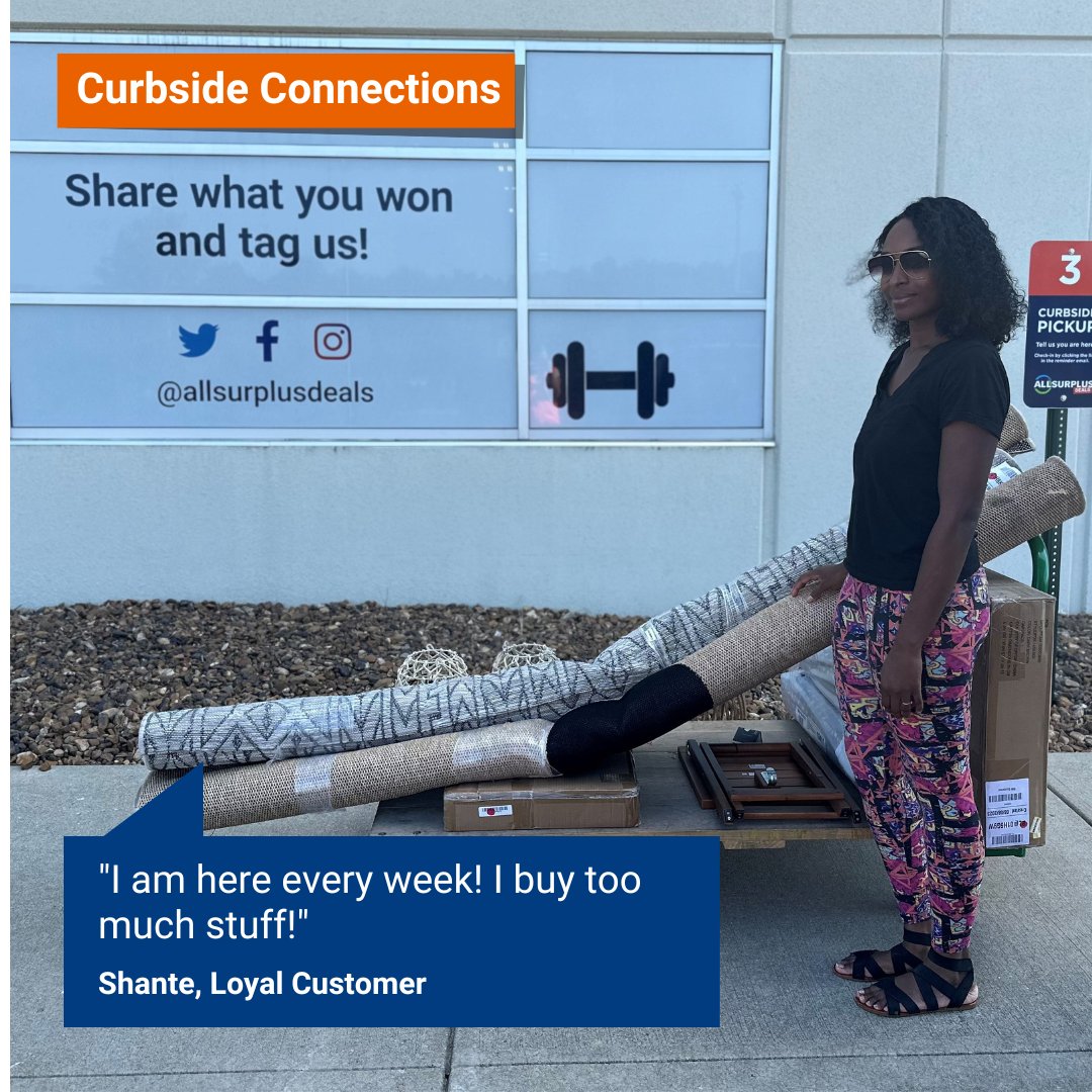 🚗 What is better than one car load of AllSurplus Deals winnings? TWO car loads!  Shante was making her first curbside appearance of the day! She would soon return for her second haul! 💪

😍 We both gushed over the adorable lanterns she got!

#AllSurplusDeals #CurbsidePickup