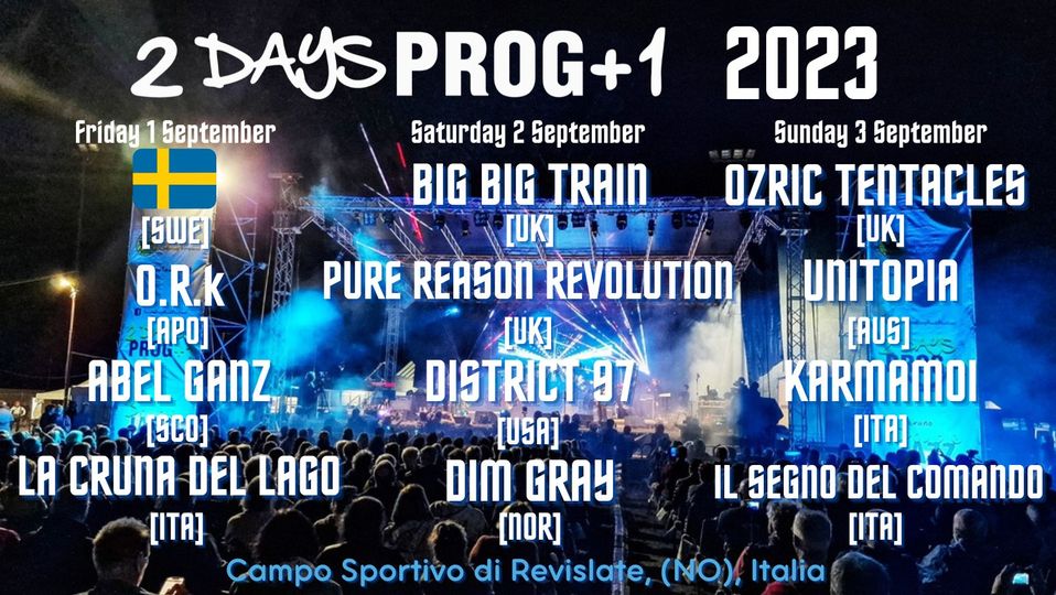 NoteProgressive's tweet photo. #Veruno Musica: 2Days #Prog+1 2023, #1settembre - #3settembre – TUTTO IL PROGRAMMA QUI: https://t.co/xgv5Mxdlzu https://t.co/sXW98uqG0Q