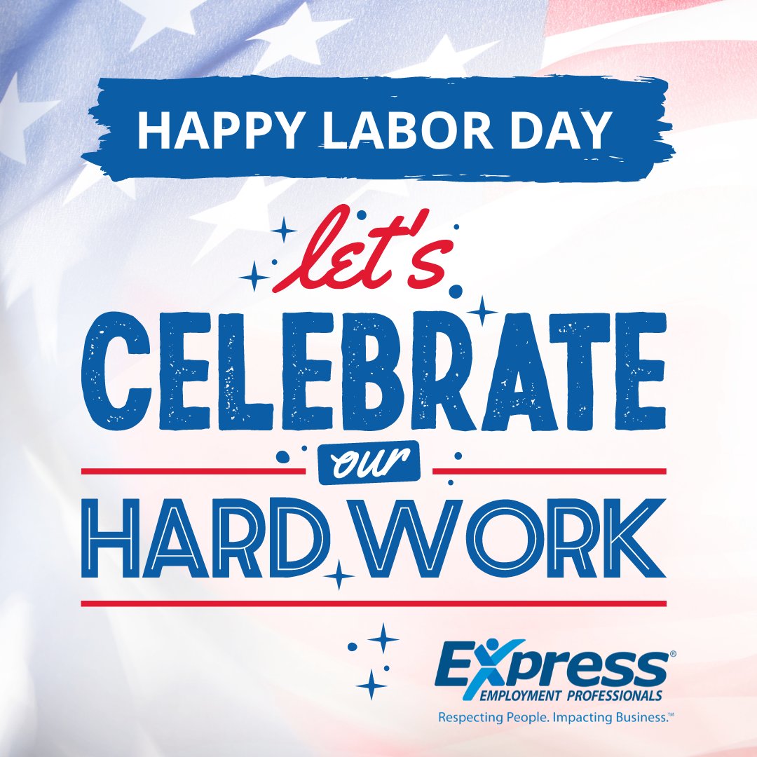 It is almost here! No matter what you do, celebrate YOUR hard work!
#nowhiring #greatjobs #expressemploymenthowellnj #puttingamillionpeopletowork #laborday