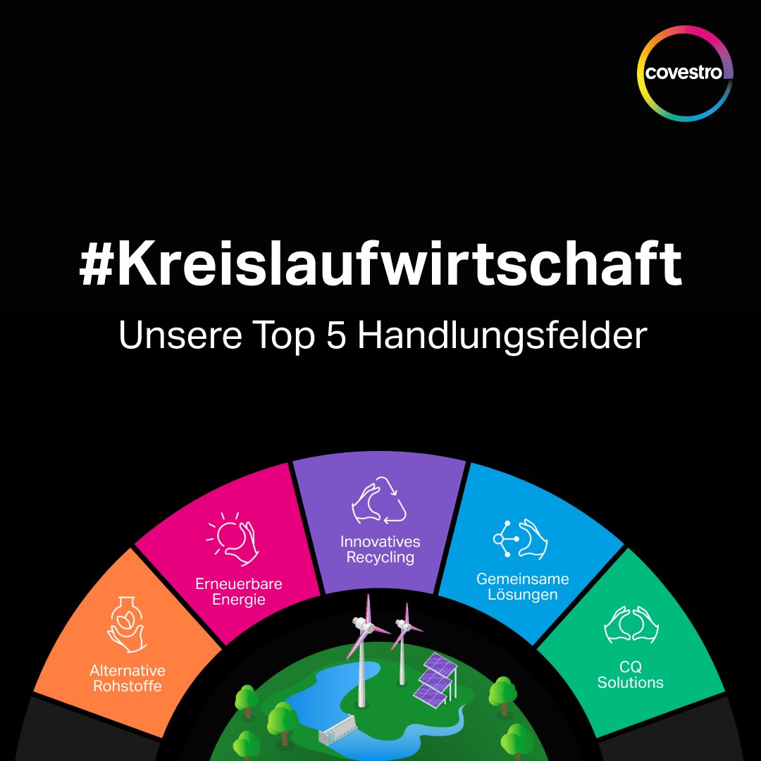 CovestroDE's tweet image. Wir richten uns vollständig auf die #Kreislaufwirtschaft aus. ♻ Unsere Vision ist nicht einfach nur unsere Vision. Wir setzen sie jeden Tag in die Tat um. 💪 Unsere Top 5 Handlungsfelder? Die stellen wir Ihnen ab der kommenden Woche im Detail vor. #FullyCircular