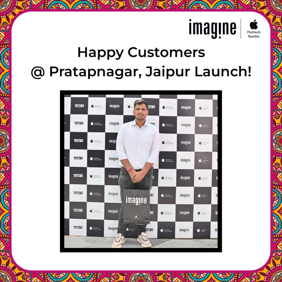 ImagineApplePR's tweet photo. Experience enchantment as customers turn into heroes at Imagine Jaipur! 
Discover irresistible offers on Apple products.

Seize the opportunity now! 🛍️

Book Offer https://t.co/Jty8c00Dfm

📞 82874-82874

#Apple #Tresor #Imagine #HDFC #ImagineInJaipur #4thStore #Cashback #Buyback #StoreLaunch #Mac #iPhone #MacBook #iPad #AirPods #AppleWatch #Deals #EMI #AppleCare